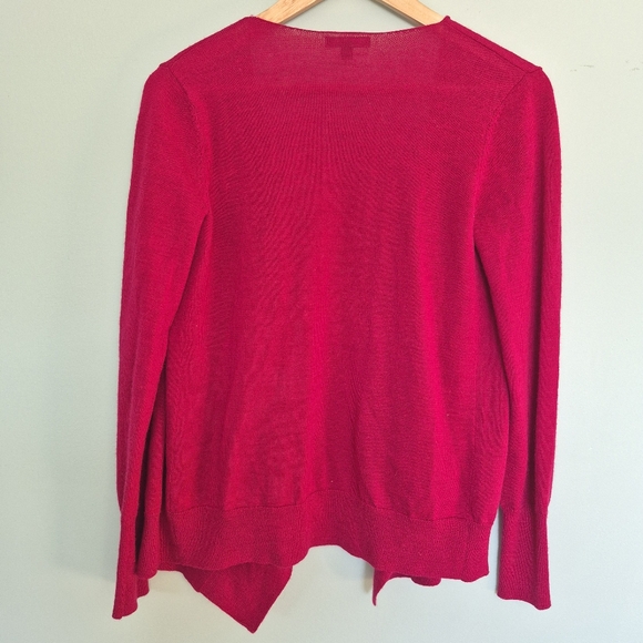 GAP Women's Feminine Raspberry Wool-Blend Open-Front Drape Cardigan Size Small - Picture 7 of 7